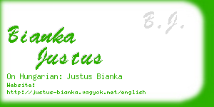 bianka justus business card